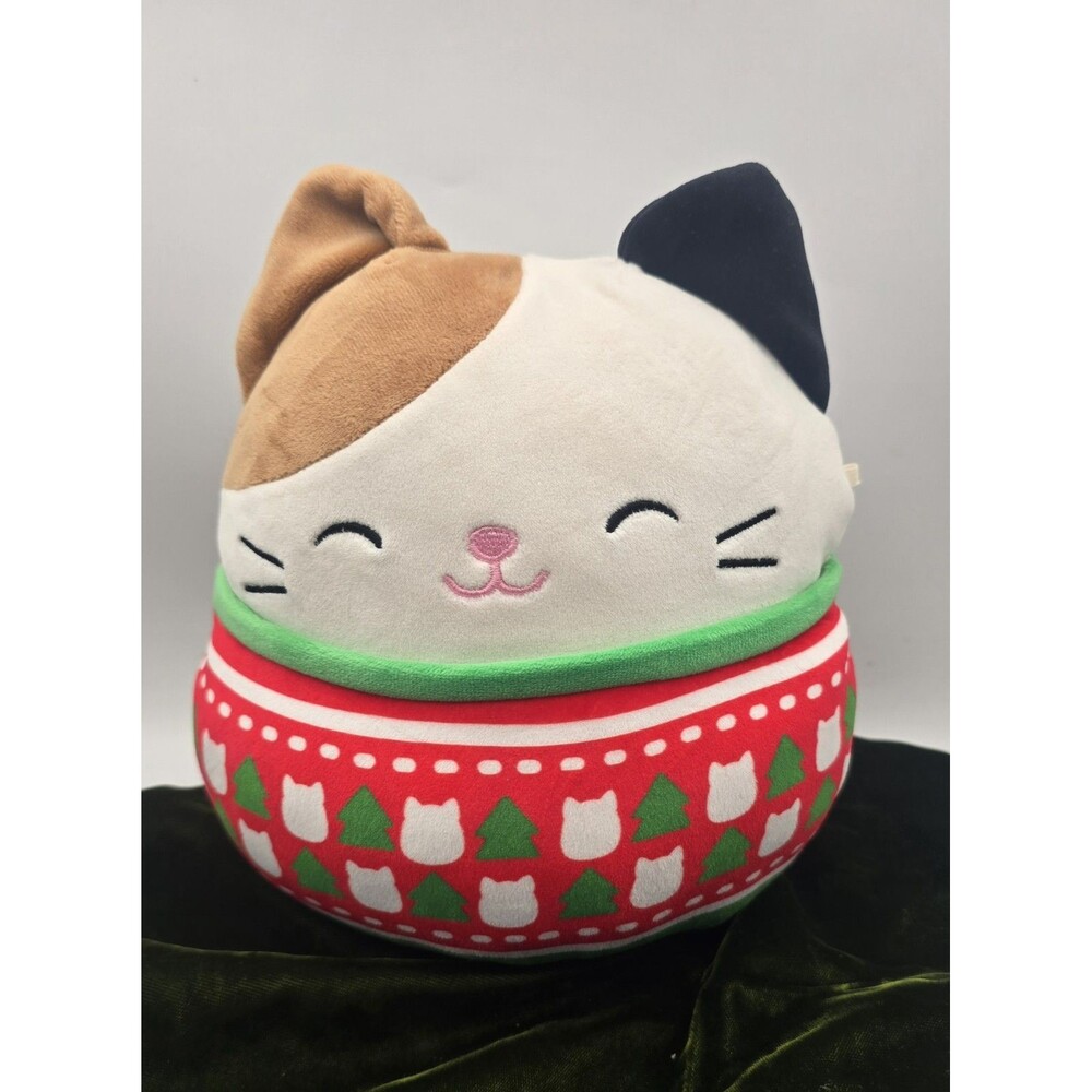 Squishmallow Cam the Calico Cat 8" Holiday Plush Christmas Ugly Sweater 2022